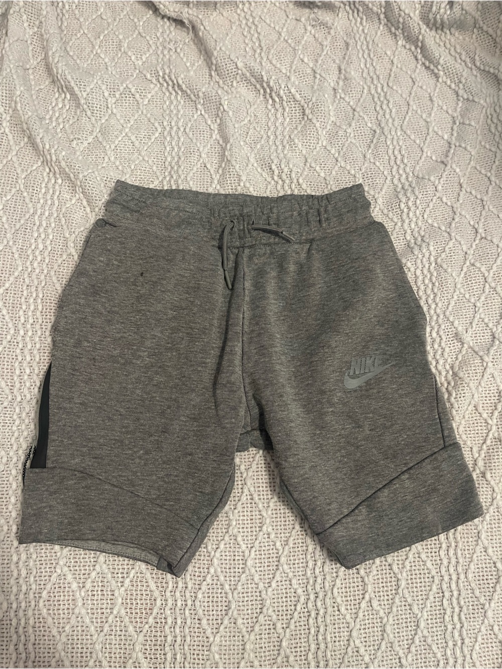 Nike Grey Boys Fleece Jogger Shorts with Drawstring
